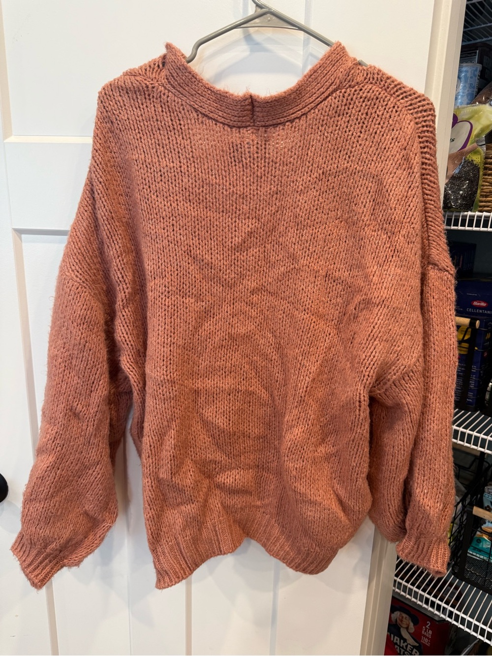 ASOS Open-Front Chunky Knit Cardigan - Rusty Rose - Picture 3 of 3